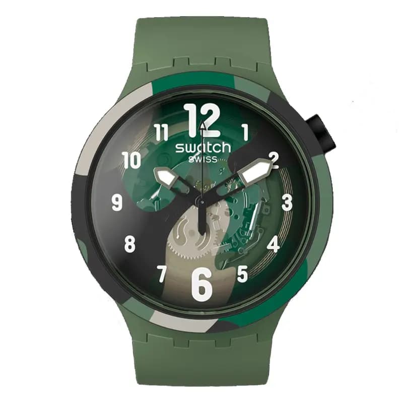 Swatch Pay Look Right Thru Green — cadran vert