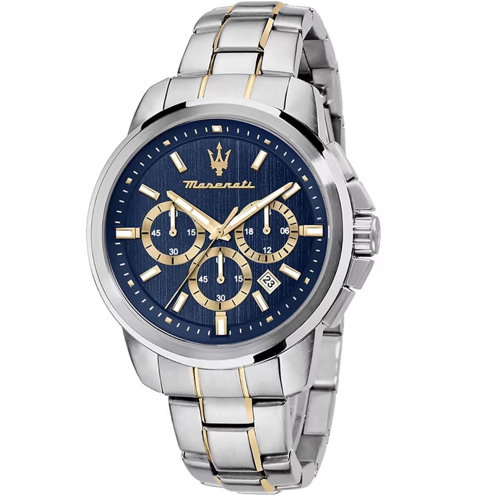 Maserati Montre Maserati en Acier Argenté et Doré