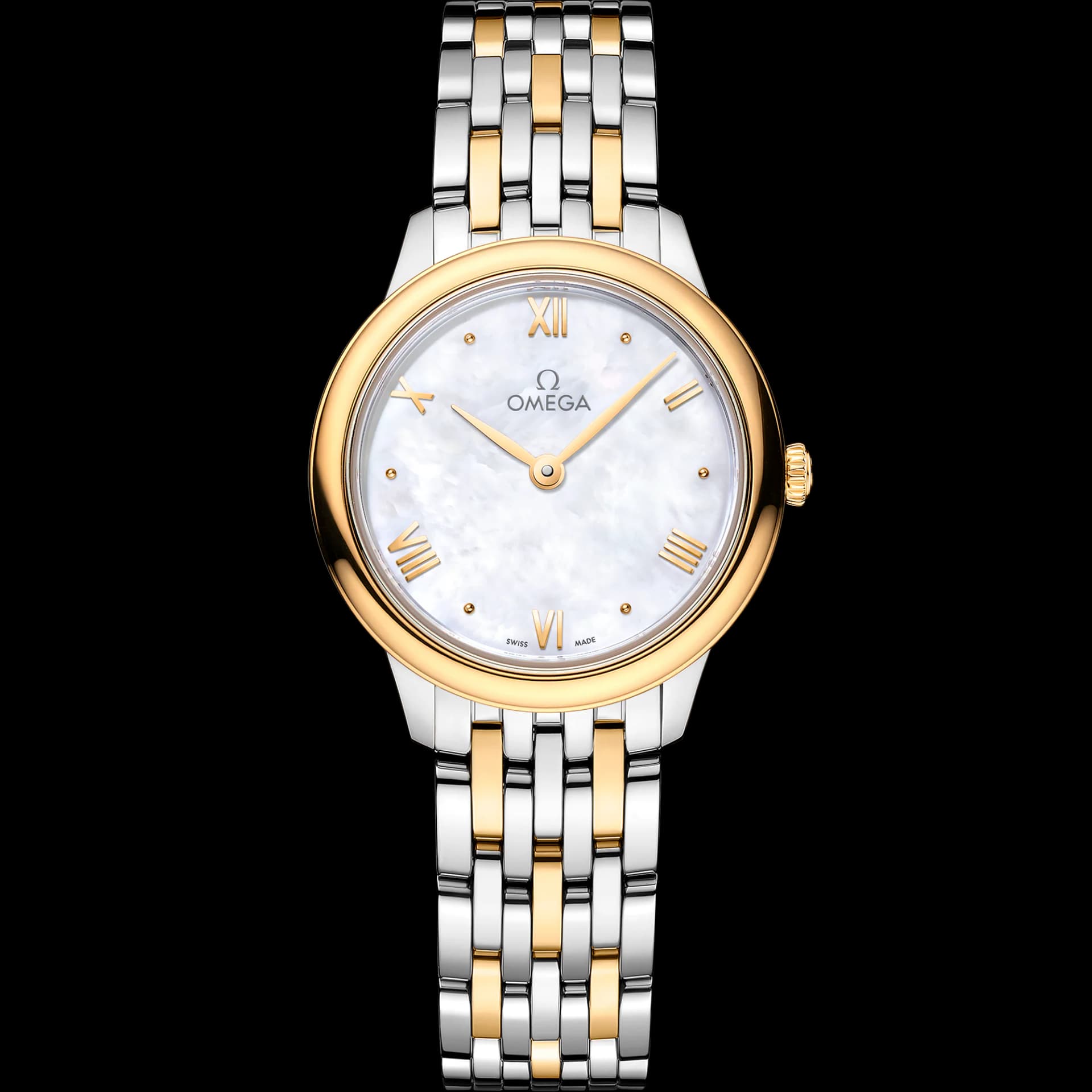 Omega De Ville 27,5 mm, acier - or jaune sur acier - or jaune