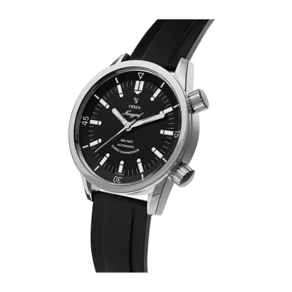 Yema Montre Yema Navygraf Super Compressor Cadran Noir Bracelet Caoutchouc