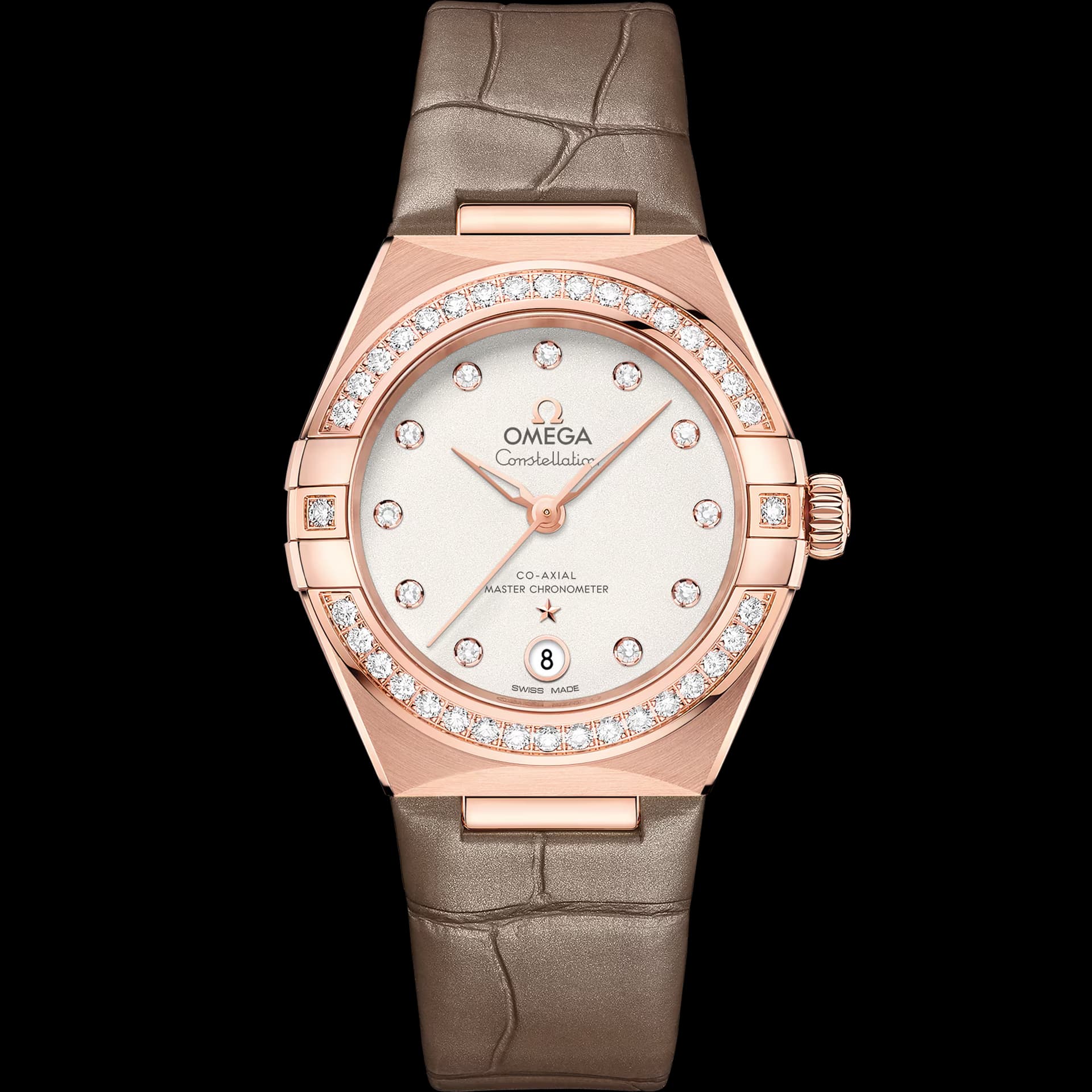 Omega Constellation 29 mm, or Sedna™ sur bracelet en cuir