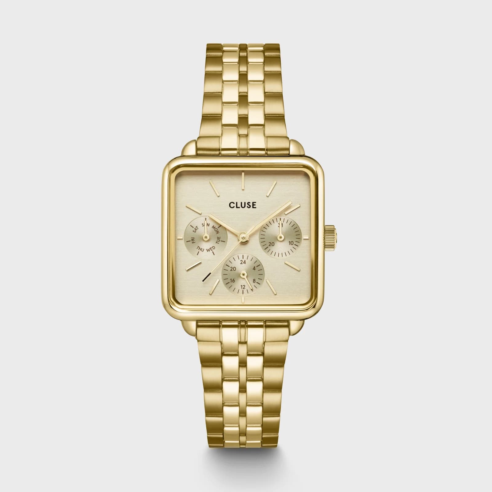 Cluse La Tétragone Multifunction Watch Steel, Full Gold Colour