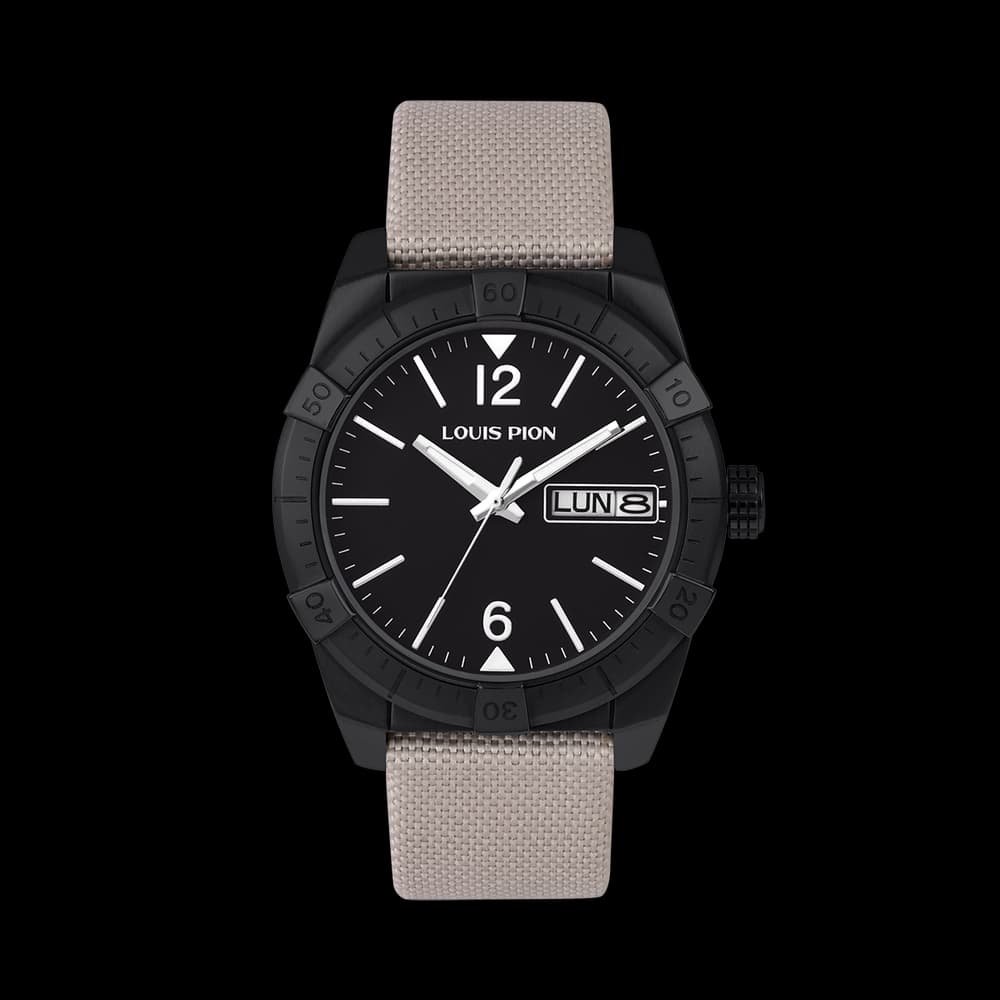 Louis Pion Montre quartz Homme Vasco Noir