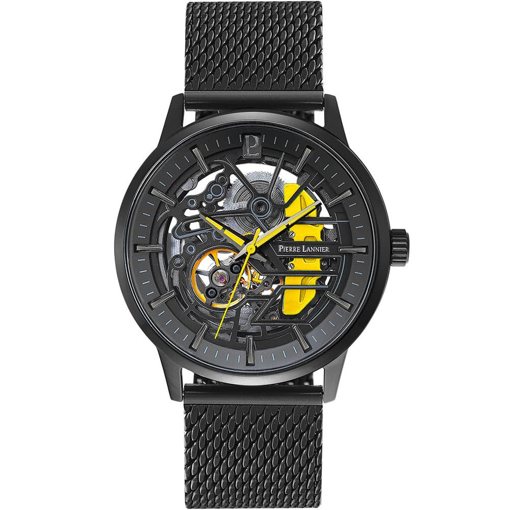 Pierre Lannier Montre Automatique Pierre Lannier Collection Paddock en Acier et PVD Noir