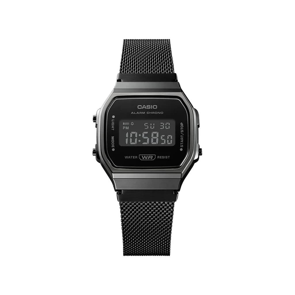 Casio Collection Vintage — boîtier résine/chromé noir