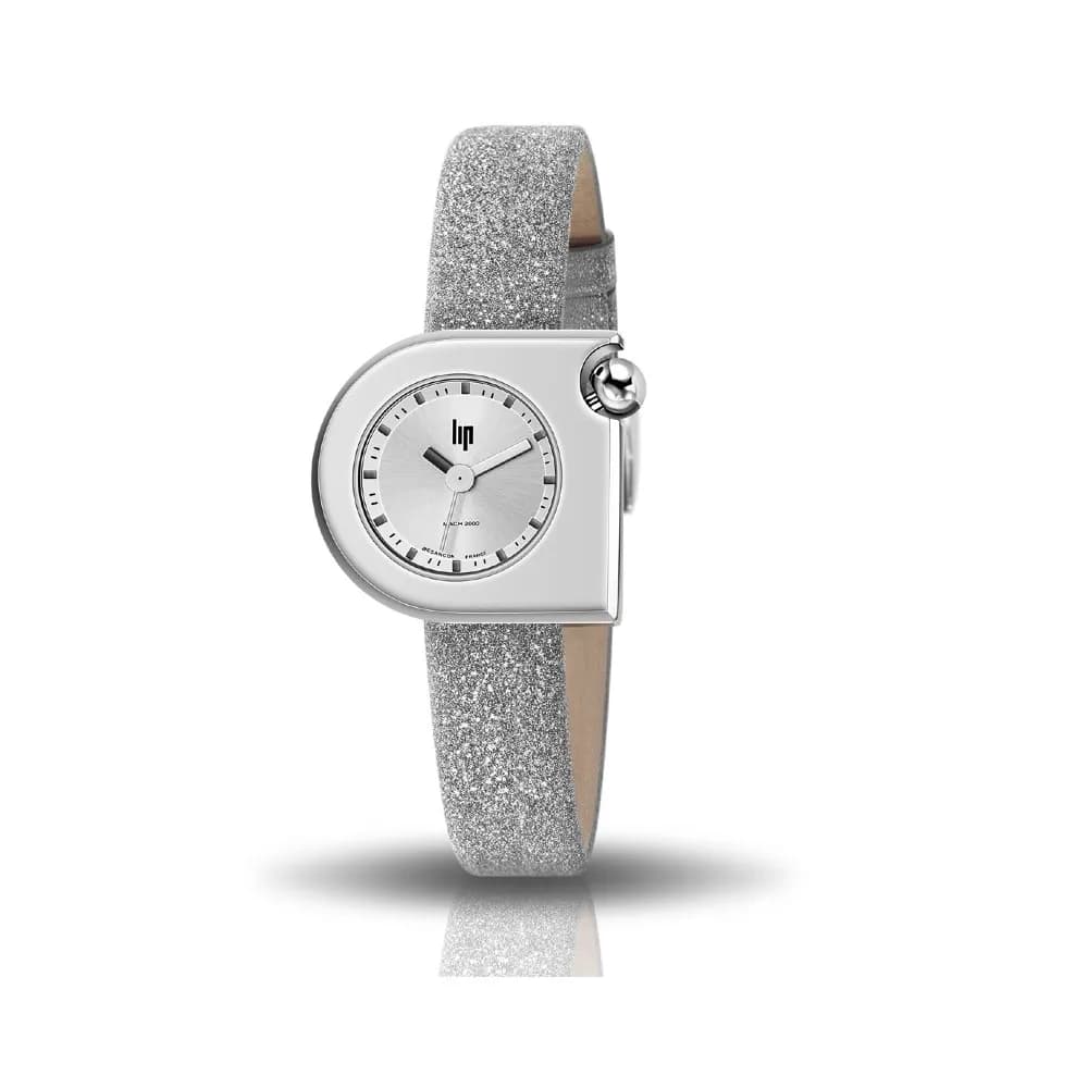 Lip Montre Lip Mach 2000 Mini Moon - - cadran Argent- 30 x 28 mm - Acier 316L -671166