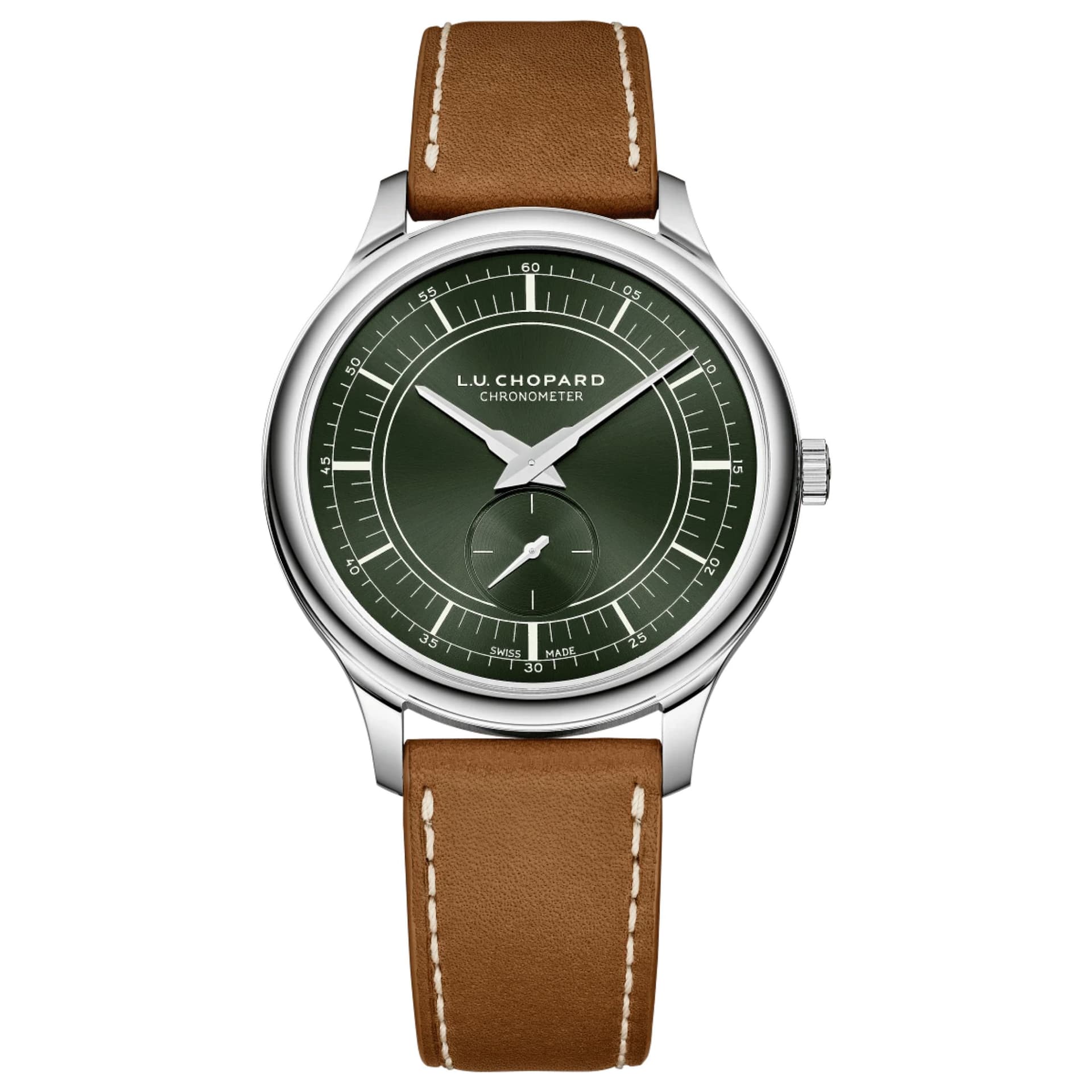 Chopard Montre Chopard L.U.C XPS Forest Green automatique cadran vert bracelet cuir 40 mm