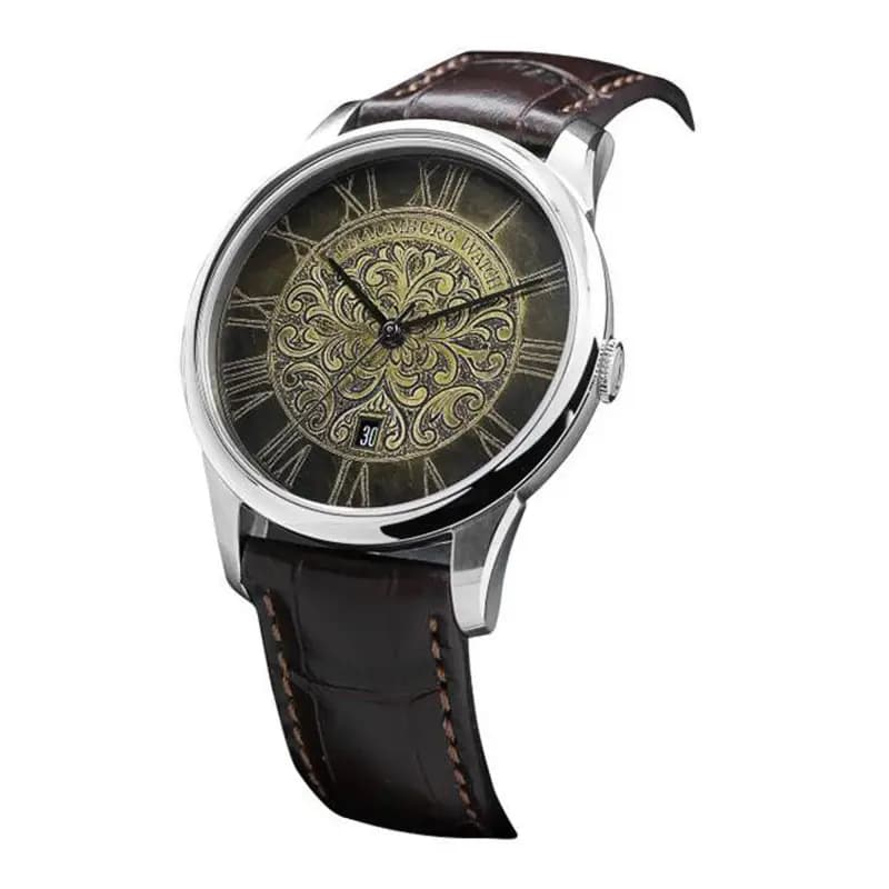 Schaumburg Watch Montre Patina Vintage Marron 1007[7]