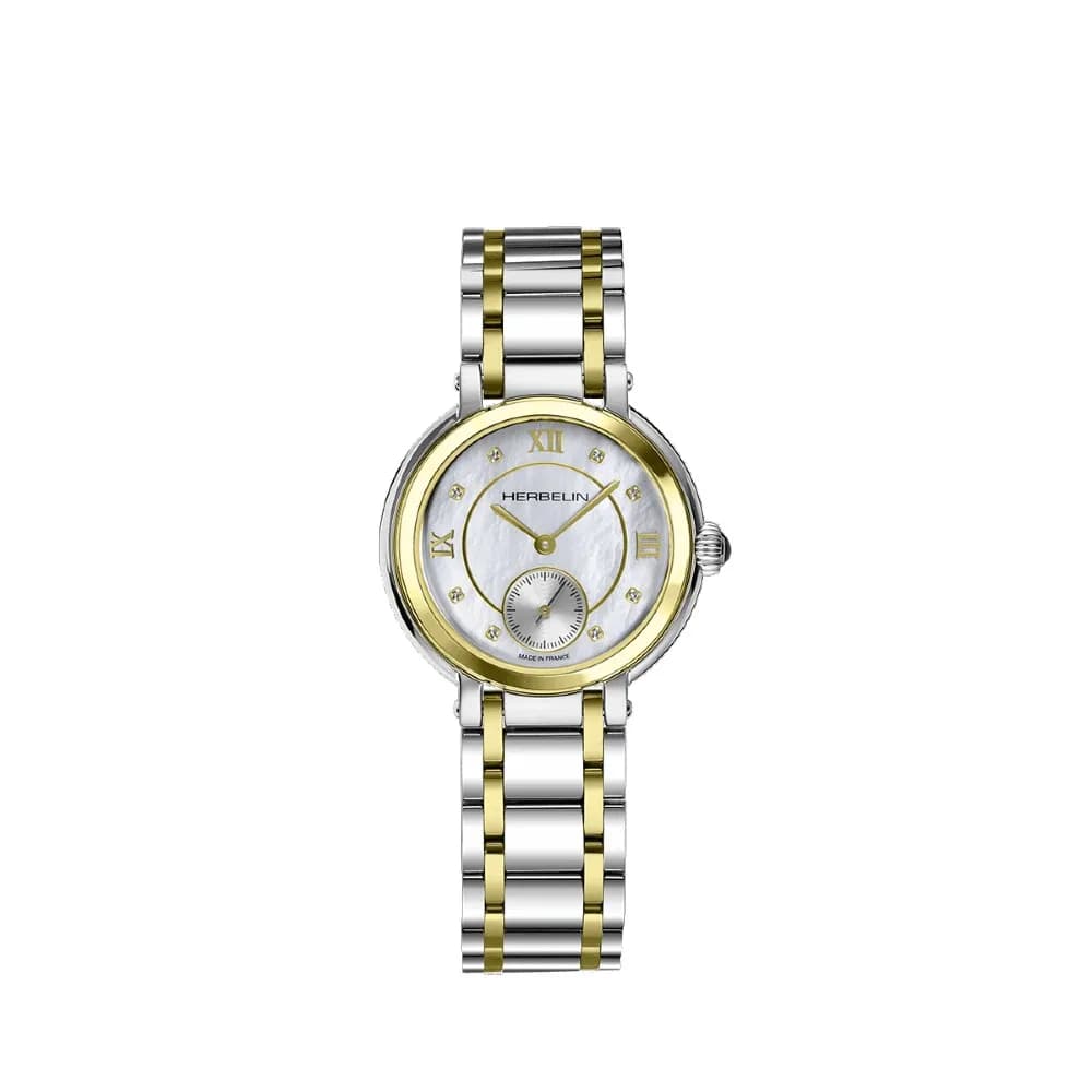 Michel Herbelin Montre Michel Herbelin Galet Acier et plaqué or 31.5 mm - 10630BT59