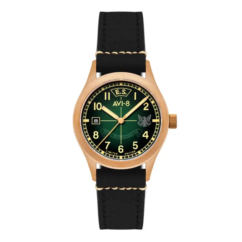 Avi-8 Montre Flyboy Eagle Squadron Automatic Bronze 85Th Limited Edition Coltishall AV-4145-03