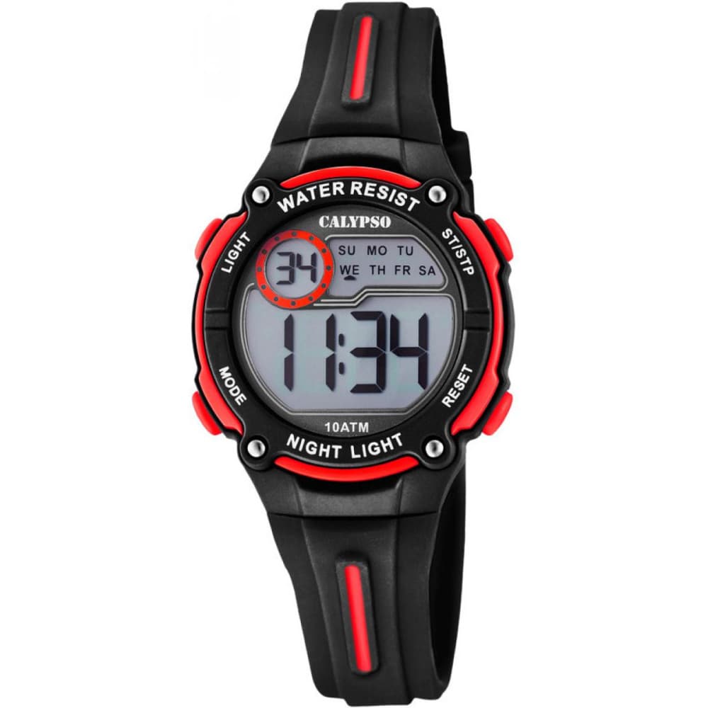 Calypso Montre Calypso en Plastique Noir et Rouge