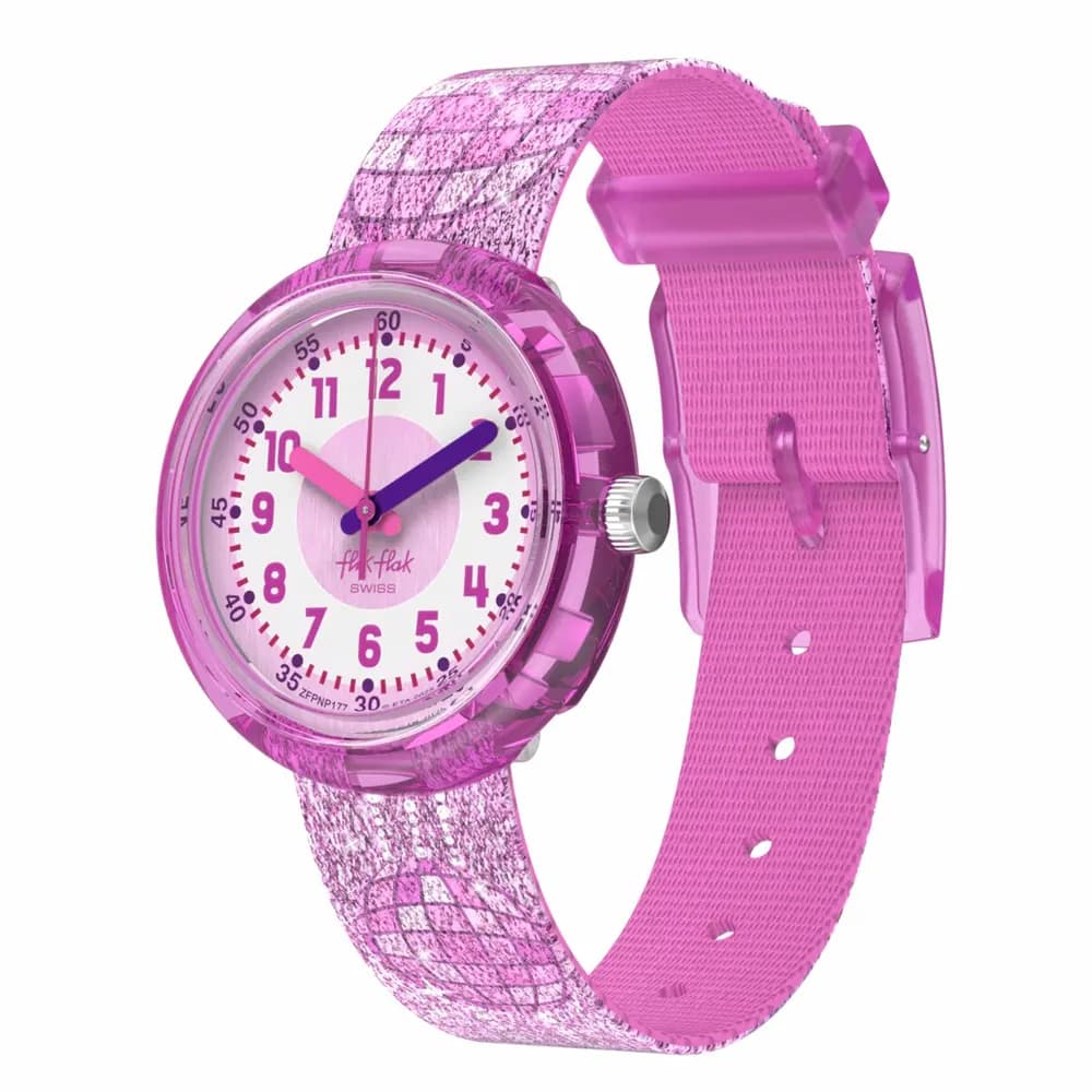 Flik Flak Montre quartz Fille Showtime Rose, Blanc