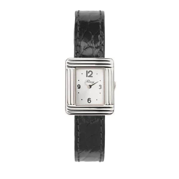 Poiray Montre Poiray Ma Première Mini Acier Cadran 4CA Bracelet Alligator Noir