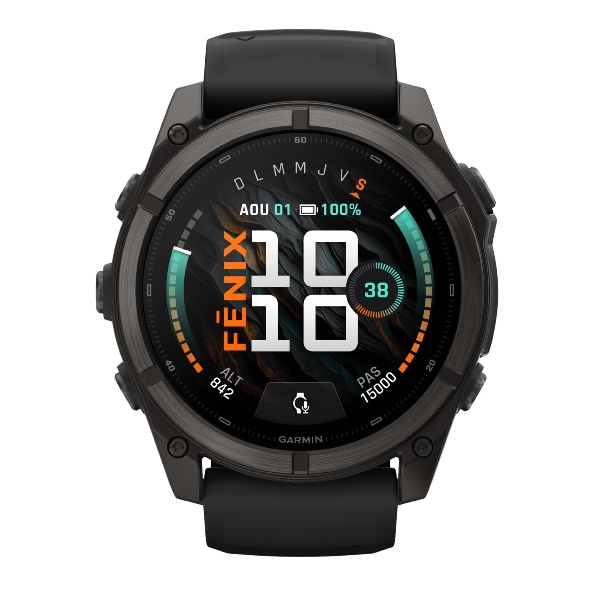 Garmin Montre Garmin Fēnix 9 AMOLED Sapphire Titane Carbon Gray DLC bracelet Black silicone 51 mm