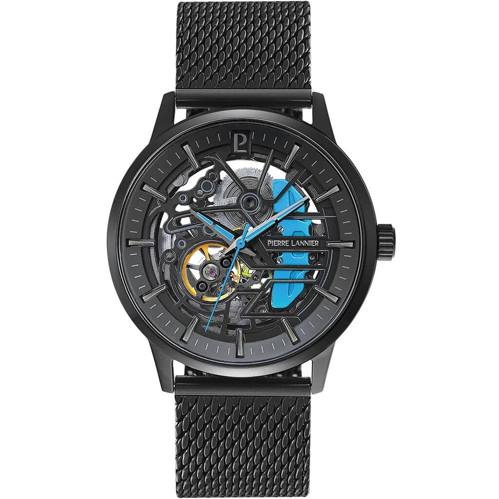 Pierre Lannier Montre Automatique Pierre Lannier Collection Paddock en Acier et PVD Noir