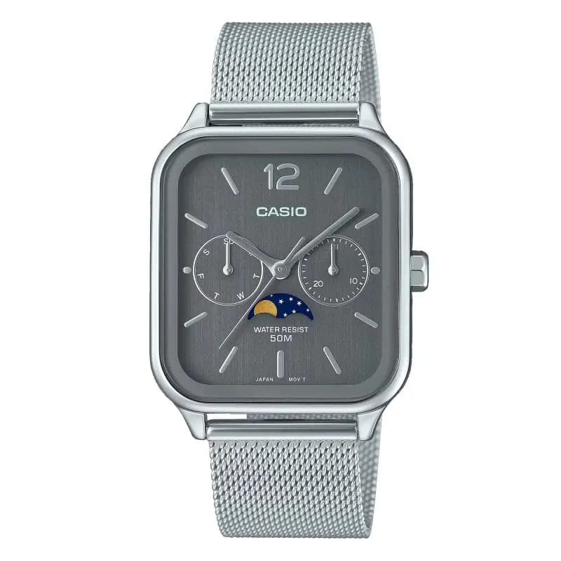 Casio Montre Casio Timeless - Moonphase - Gris Clair - MTP-M305M-8AV