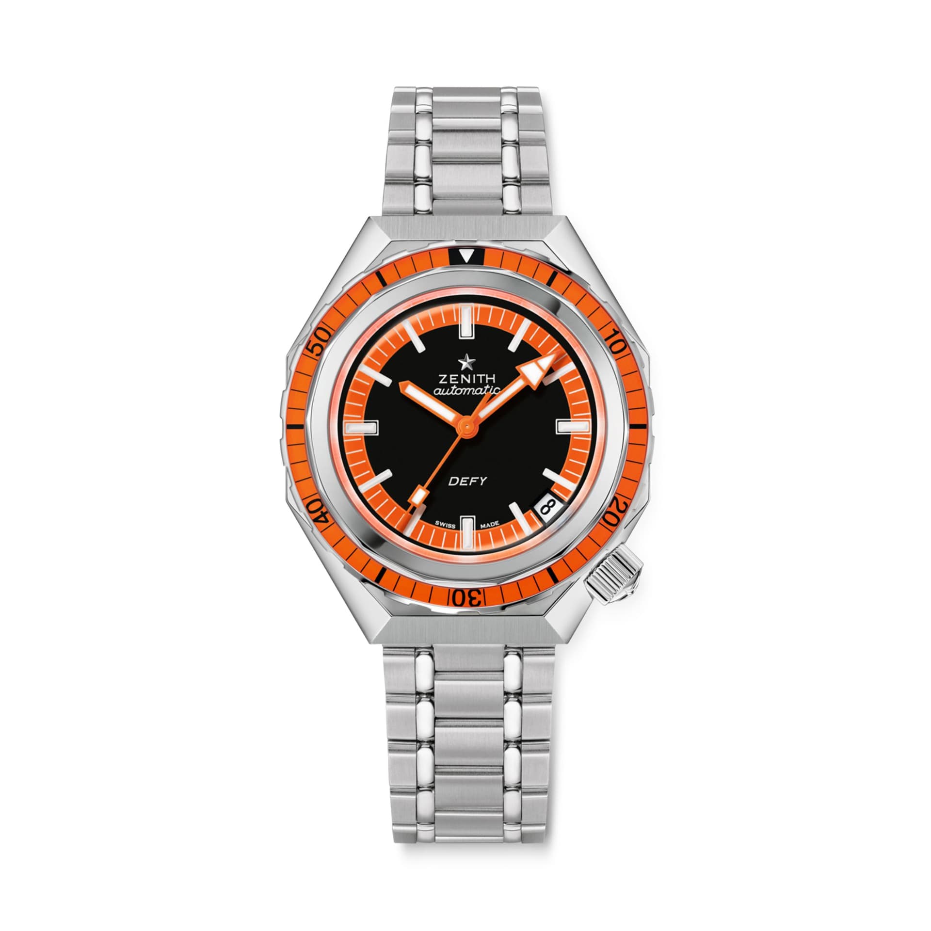 Zenith Montre Zenith Defy Revival A3648 automatique cadran noir bracelet acier 37 mm