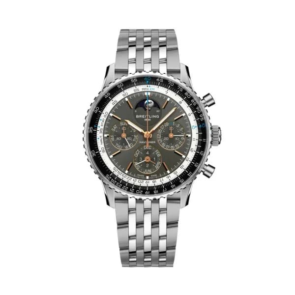Breitling Montre Breitling Navitimer B19 Chronograph 43 Perpetual Calendar Cadran anthracite Bracelet Acier inoxydable