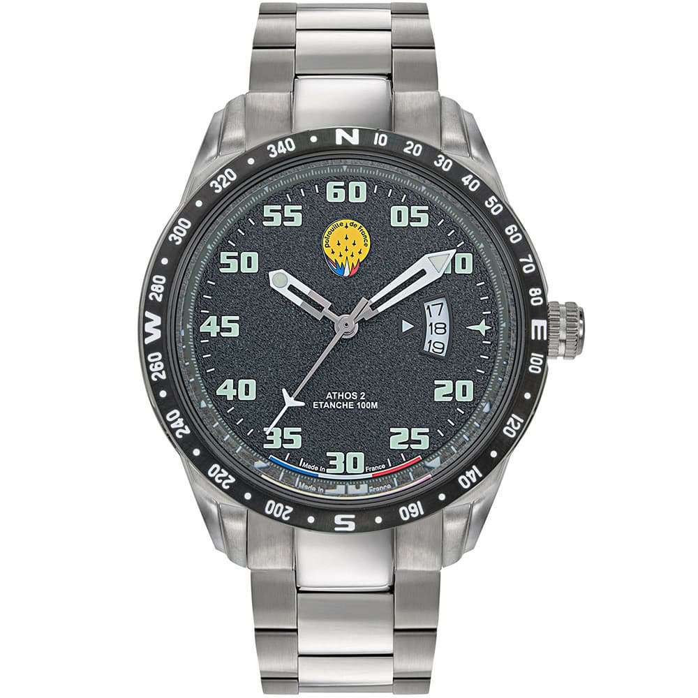Patrouille de France Montre Patrouille de France Collection Athos 2 en Acier et PVD Noir