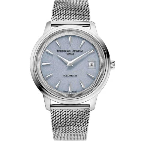 Frédérique Constant Montre Frédérique Constant Classics Moneta Solarmetre Quartz Solaire Cadran Bleu Bracelet Acier Maille Milanaise - FC-120LB3S6-2