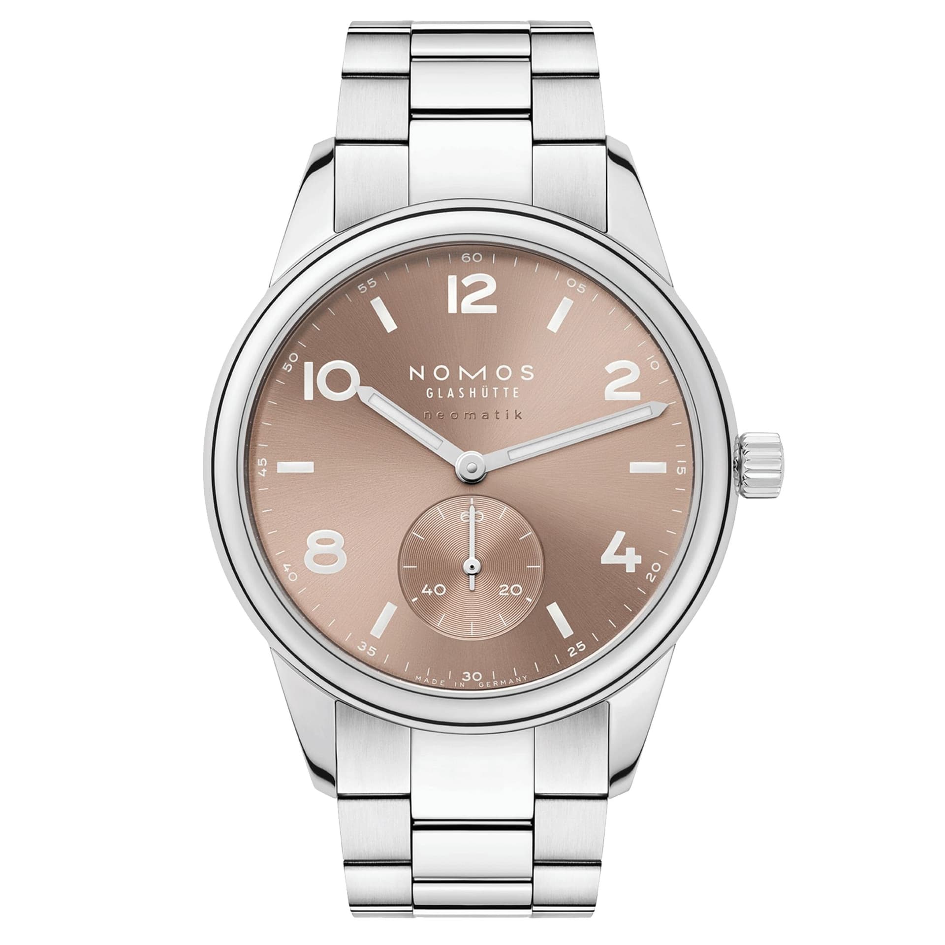 Nomos Montre Nomos Club Sport Neomatik Ember automatique fond acier cadran beige doré bracelet acier 39,5 mm
