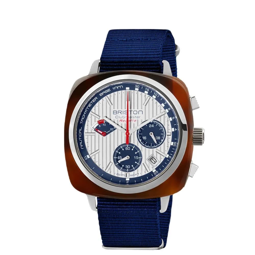Briston Montre Briston Clubmaster Regatta Cadran Blanc Bracelet Nato