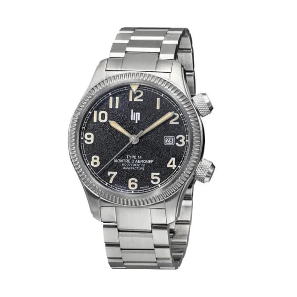 Lip Montre Lip Type 14 Automatique - Manufacture - Homme - cadran Noir- 41 mm - Acier inoxydable- 676032