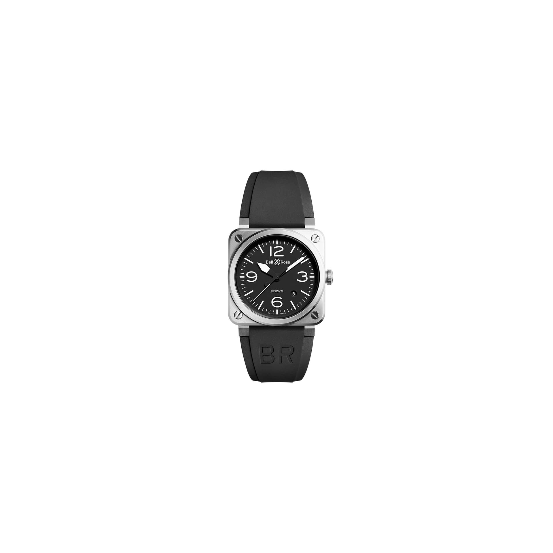 Bell & Ross Montre Bell &amp; Ross BR03-92 automatique cadran noir bracelet caoutchouc 42 mm