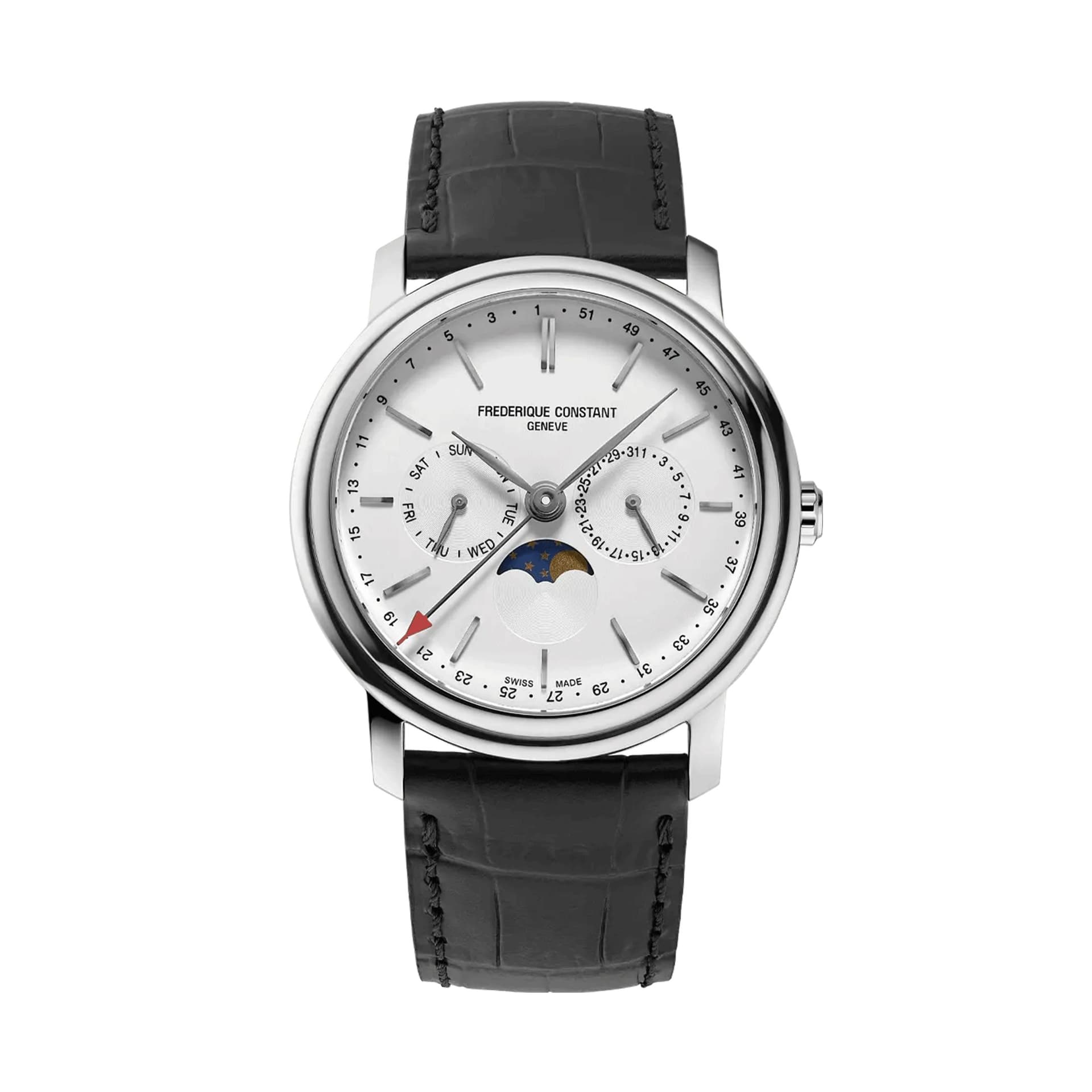 Frédérique Constant Montre Frédérique Constant Classics Quartz Index Business Timer cadran blanc bracelet cuir 40 mm