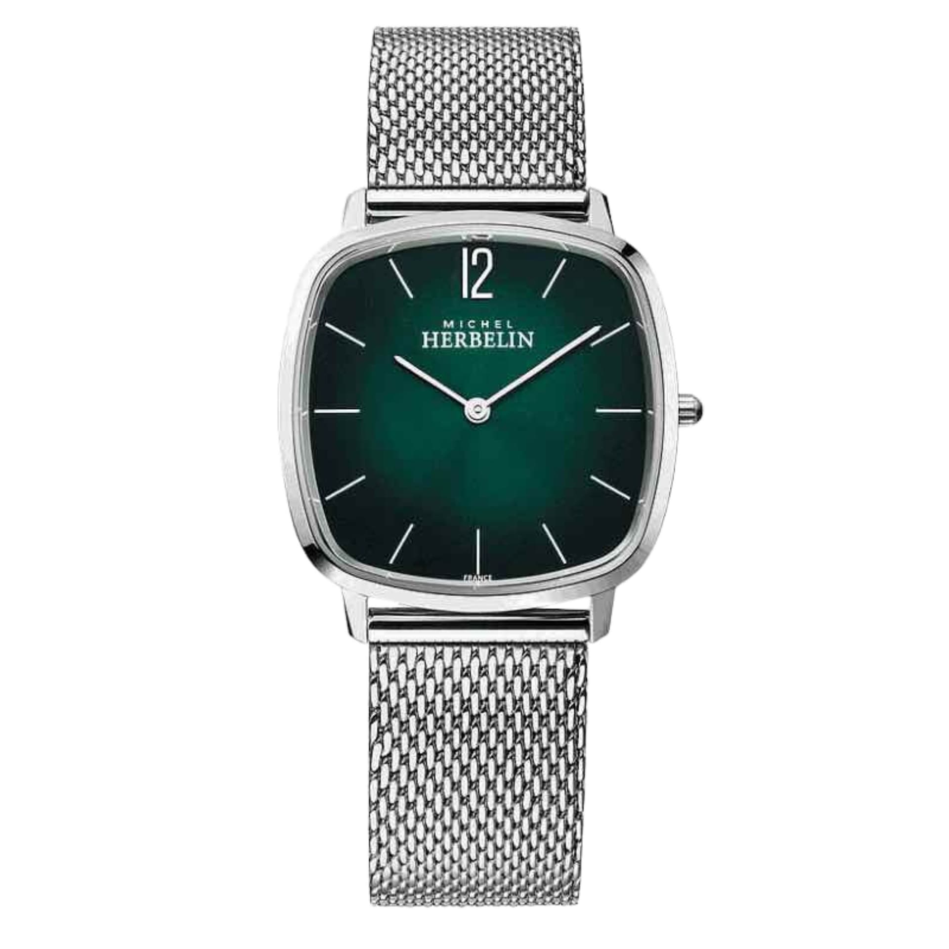 Michel Herbelin Montre Michel Herbelin City quartz cadran vert bracelet acier milanais 36 mm