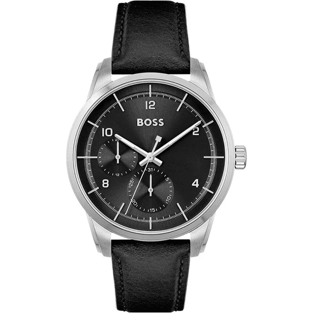 Hugo Boss Montre Boss en Cuir Noir