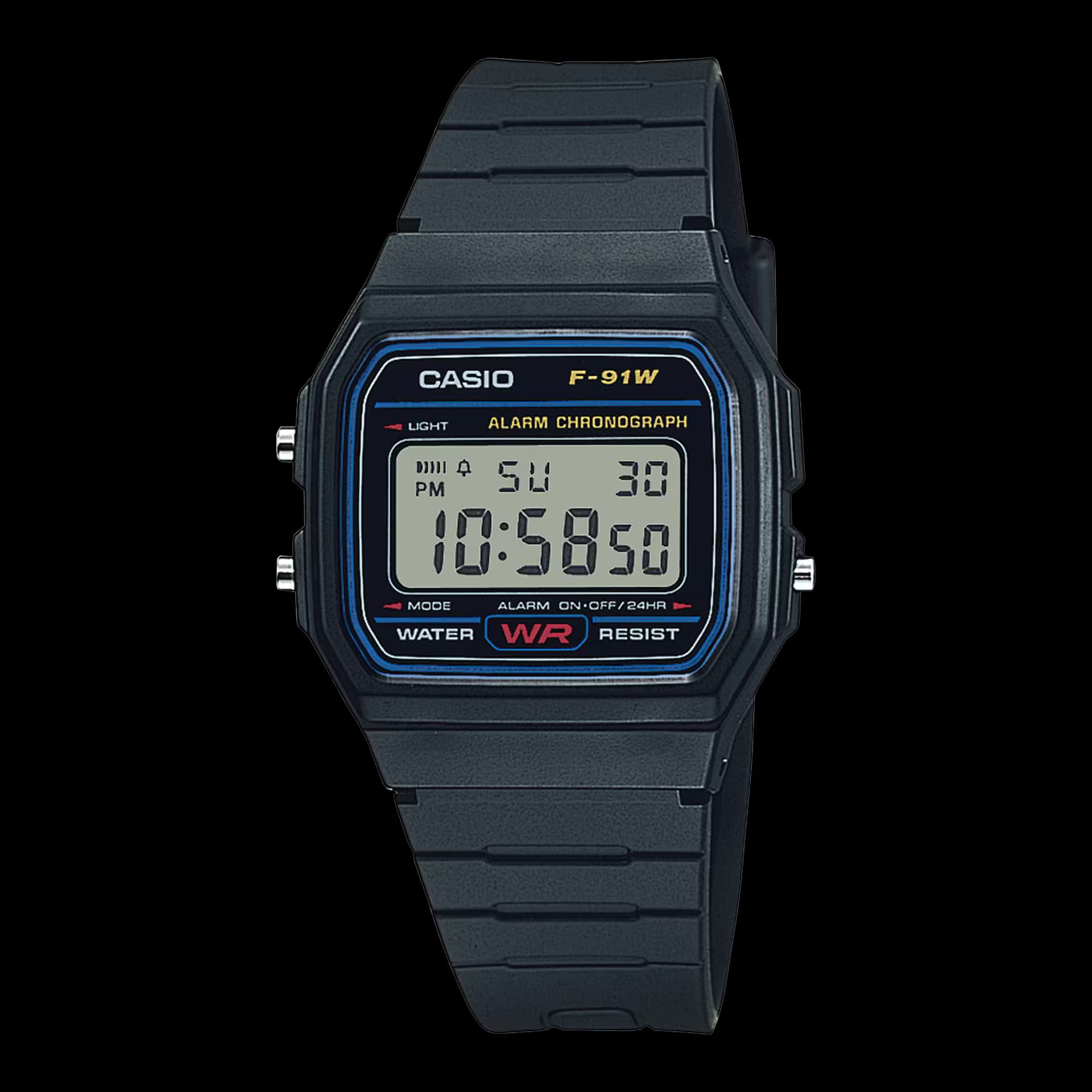 Casio F-91W — cadran noir