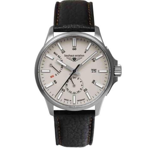 Bauhaus Montre Bauhaus Aviation Titanium Automatique Cadran Blanc Bracelet Cuir - 28605