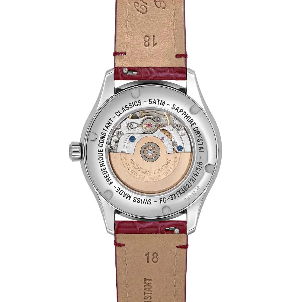 Frédérique Constant Montre Frédérique Constant Classics Elegance Luna Automatique Cadran Nacré Bracelet Cuir - FC-331MPWRD3B6