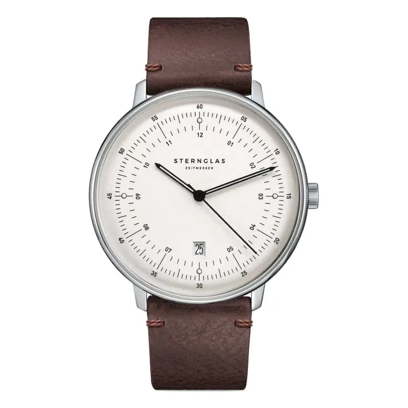 Sternglas Montre Hamburg Silver Vintage Mocha S01-HH10-VI11