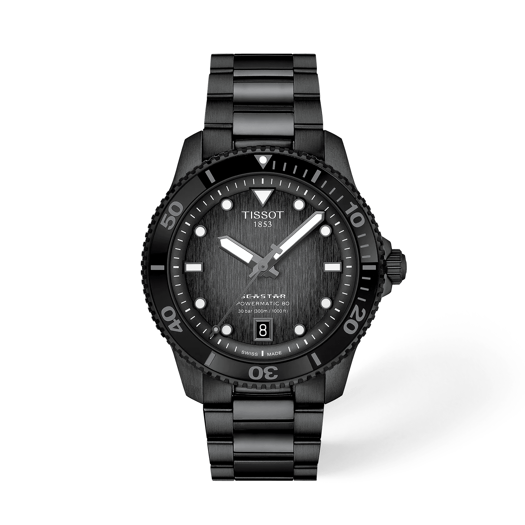 Tissot Seastar 1000 Powermatic 80 — boîtier noir
