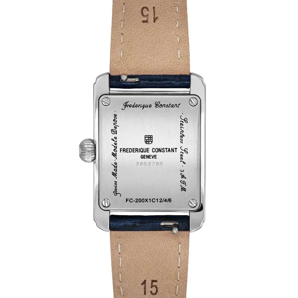 Frédérique Constant Montre Frédérique Constant Classics Carrée Ladies Quartz Cadran Blanc Bracelet Cuir - FC-200MC26