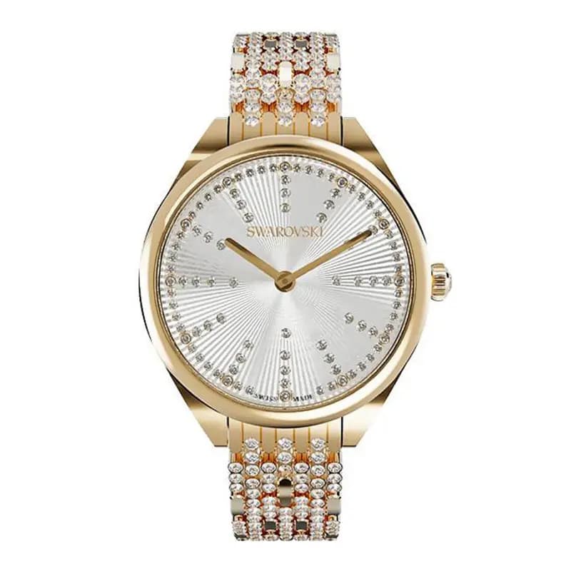 Swarovski Créoles Femme 30 mm Collection Or 750/1000 - Or jaune