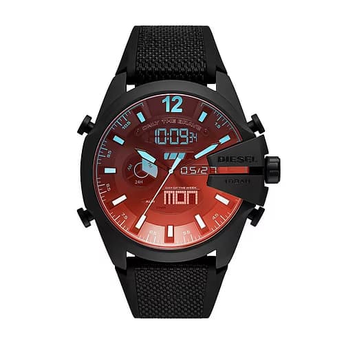 Diesel Montre Homme DIESEL MEGA CHIEF en Nylon et Silicone Noir