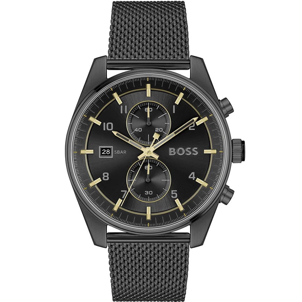 Hugo Boss Montre Boss Collection Skytraveler en Acier et PVD Noir