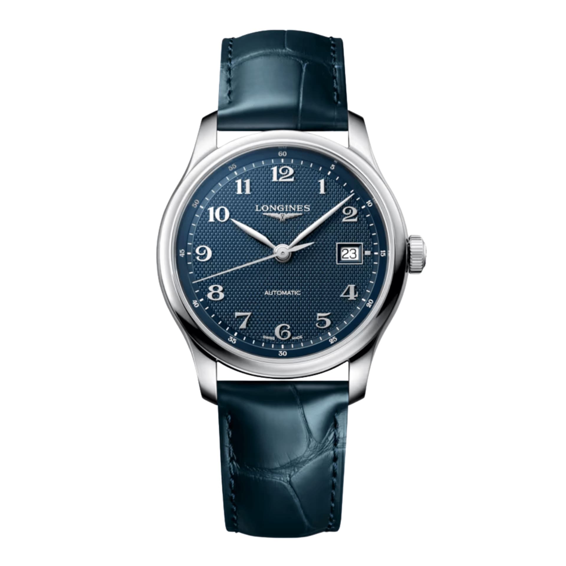 Longines Montre Longines Master Collection automatique cadran bleu bracelet cuir bleu 41 mm