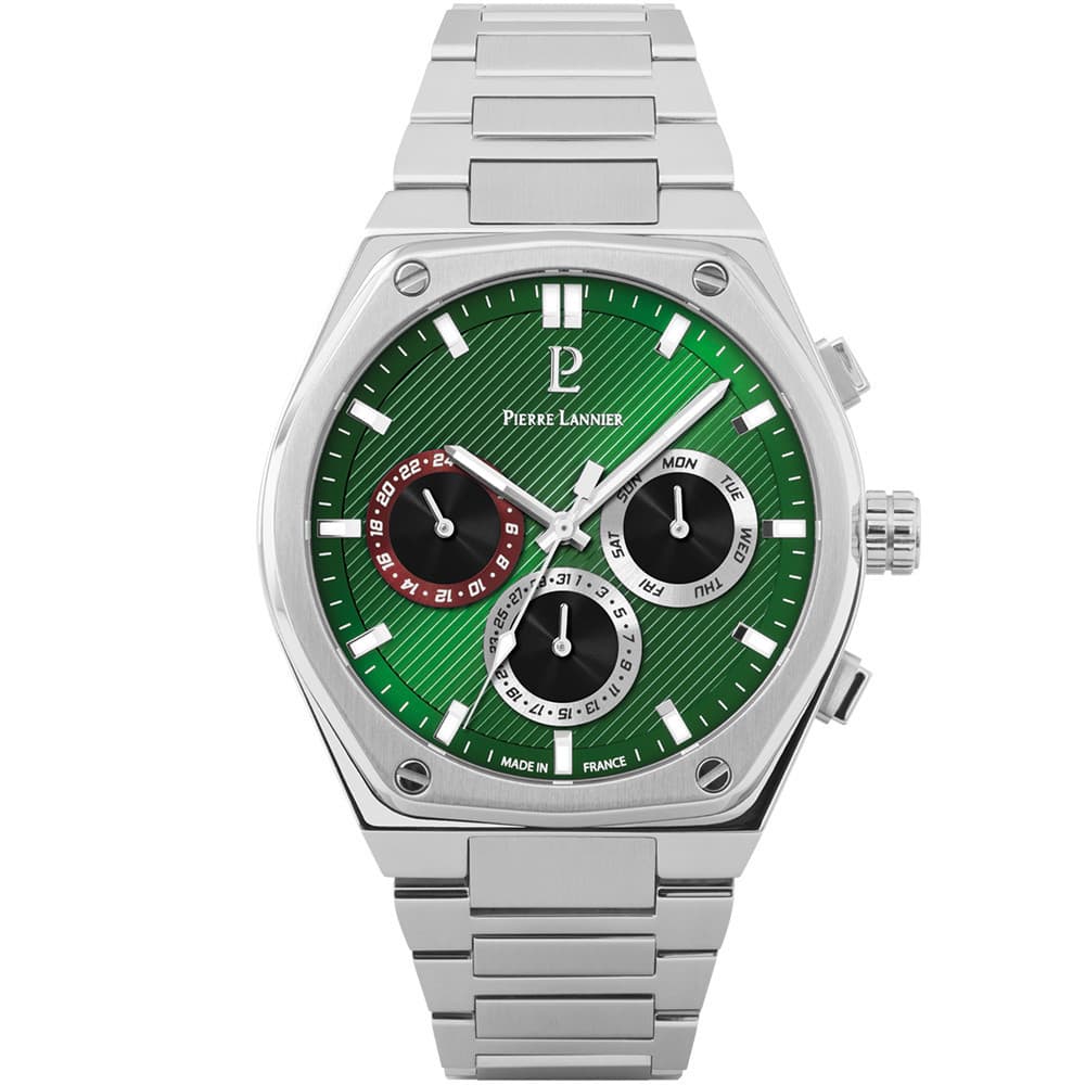 Pierre Lannier Montre Pierre Lannier Collection Copilote en Acier Argenté