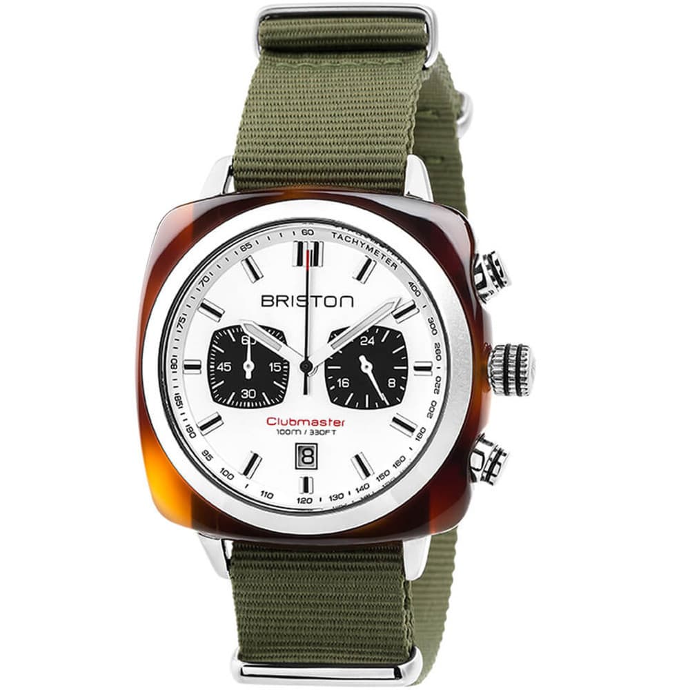 Briston Montre Briston Collection Clubmaster Sport en Nato Nylon Vert