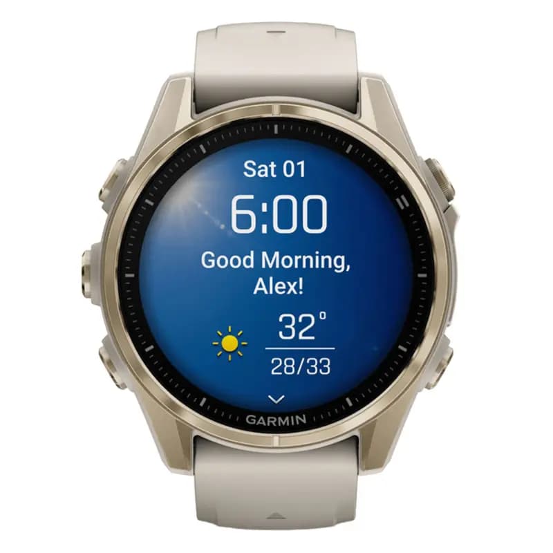 Garmin Montre Garmin Fenix 8 43mm AMOLED Sapphire Soft Gold Bracelet Silicone