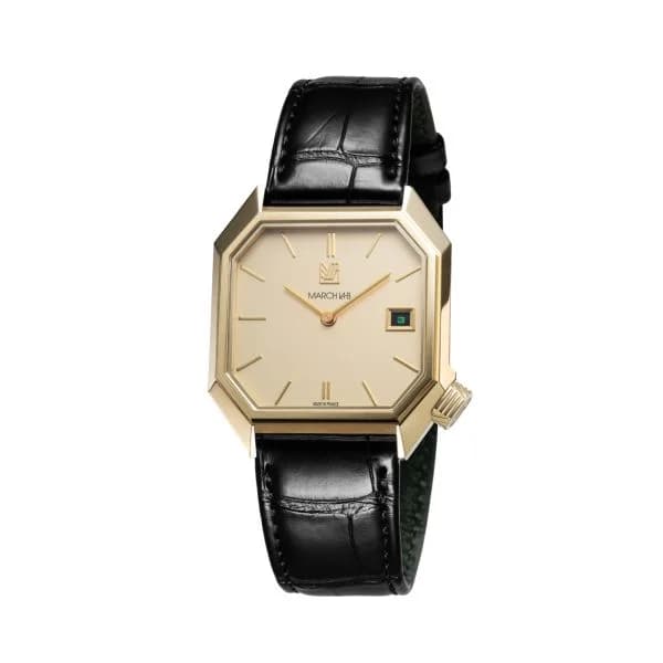 March LA.B Montre March LA.B Mansart Automatique Cadran Golden Hour Alligator Noir
