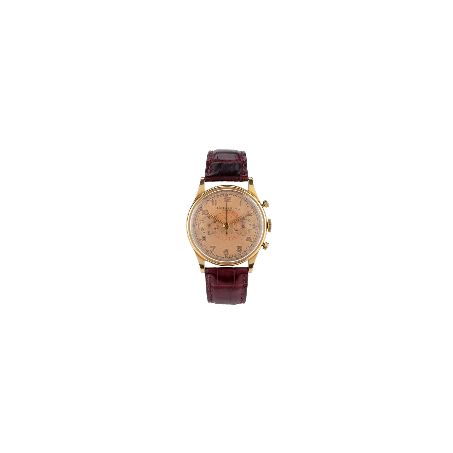 Baume & Mercier Montre Baume et Mercier Capeland Telemeter or jaune 1950s 37 mm