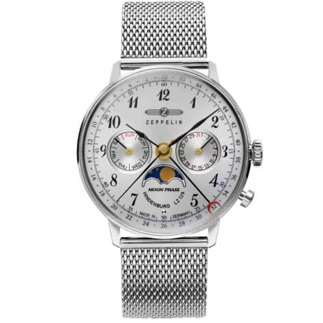 Zeppelin Montre Zeppelin LZ 129 Hindenburg Moonphase Ladies Quartz Cadran Argent - 7037M1