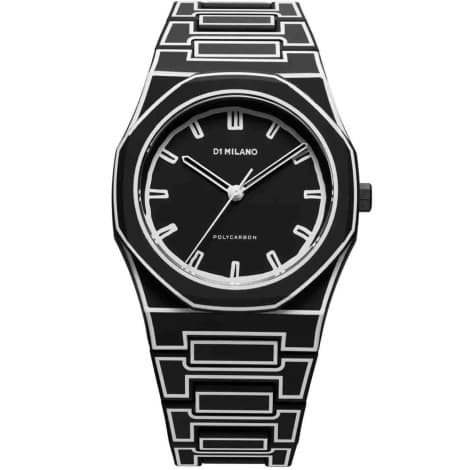 D1 Milano Montre D1 Milano Polycarbon Black Sketch Quartz - 40,5 mm- Cadran Noir - PCBJ33