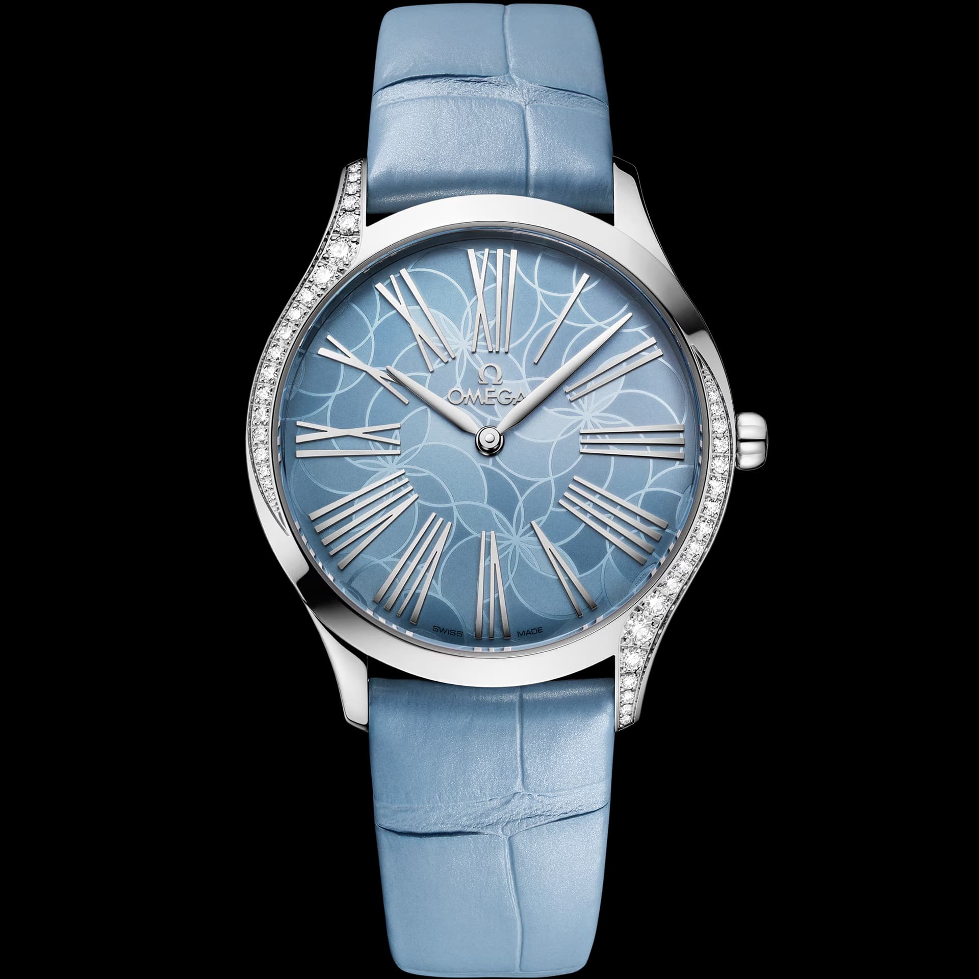 Omega De Ville 36 mm, acier sur alligator