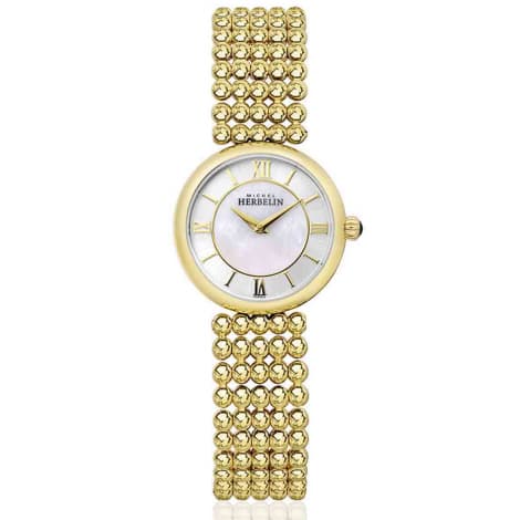 Michel Herbelin Montre Michel Herbelin Perles Femme Acier PVD Doré 27 mm - 17483/BP19